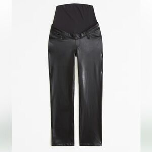 Abercrombie & Fitch Maternity Vegan Leather 90’s Straight Pants
